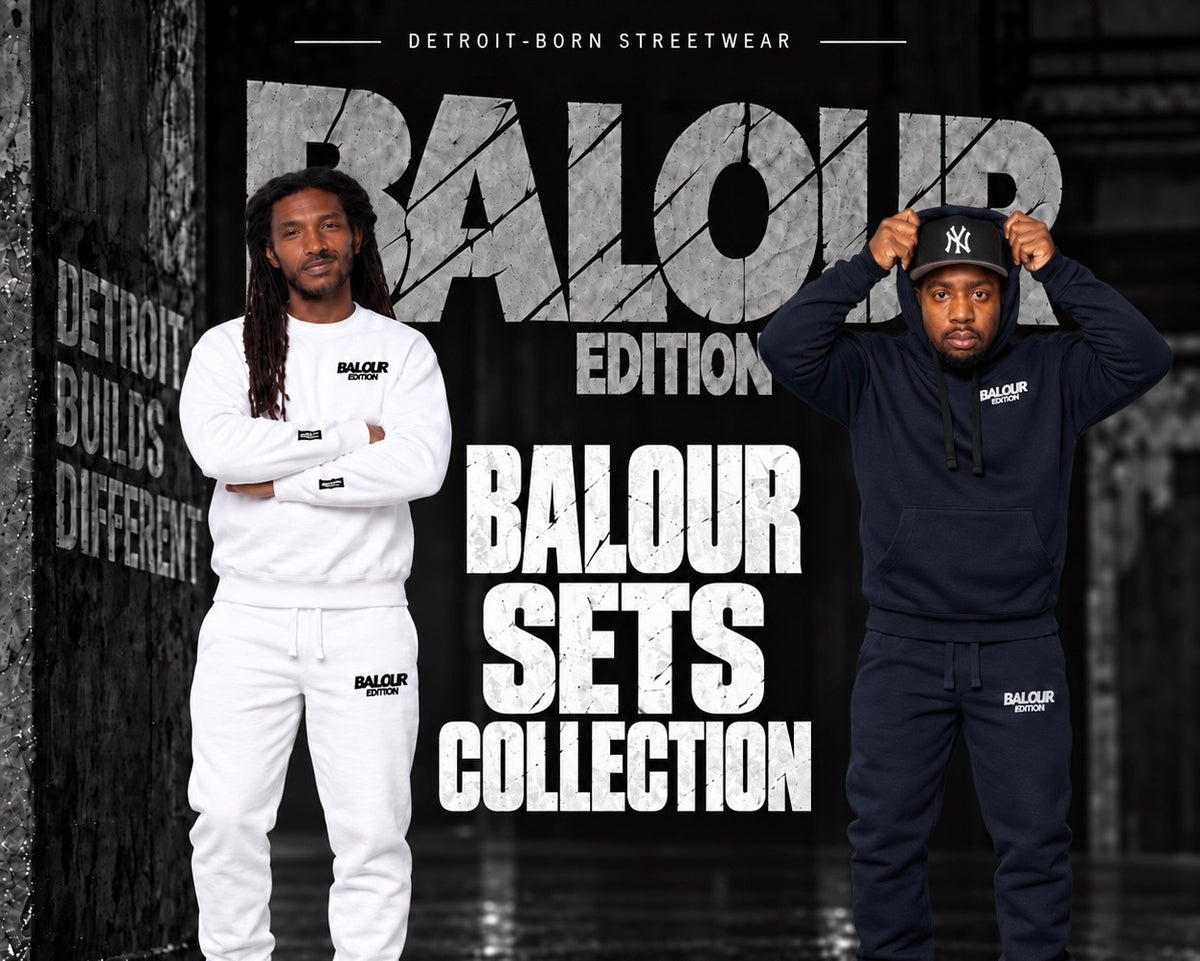 Coordinated Balour Edition hoodie, crewneck, and jogger sets