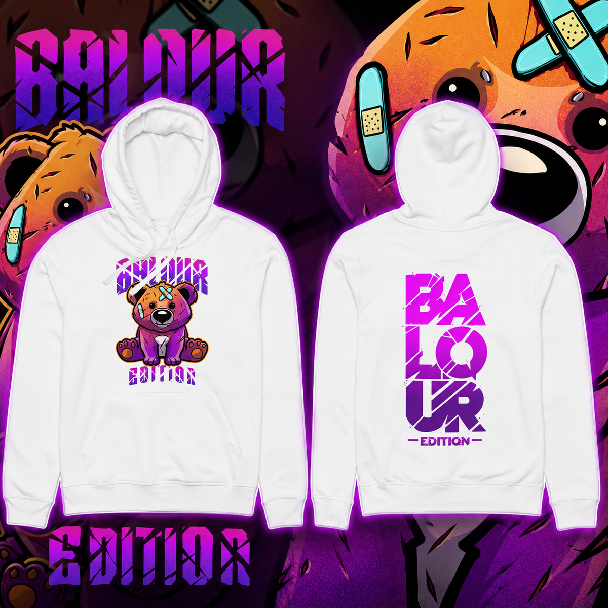 Balour Battle Scar Hoodie - White/Black