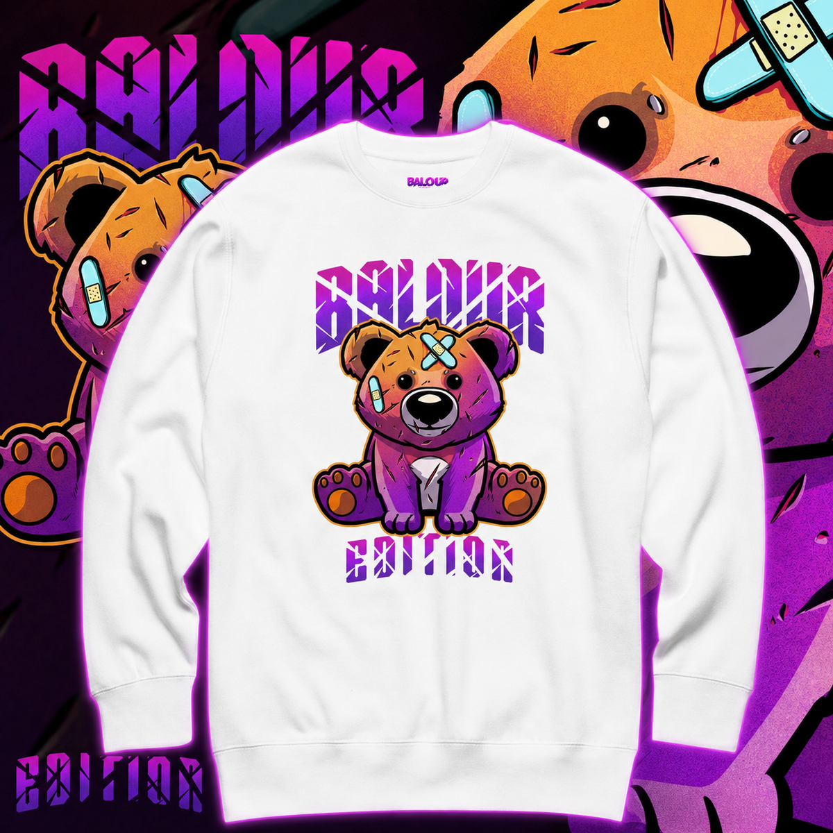 Balour Battle Scar Crewneck - White/Black