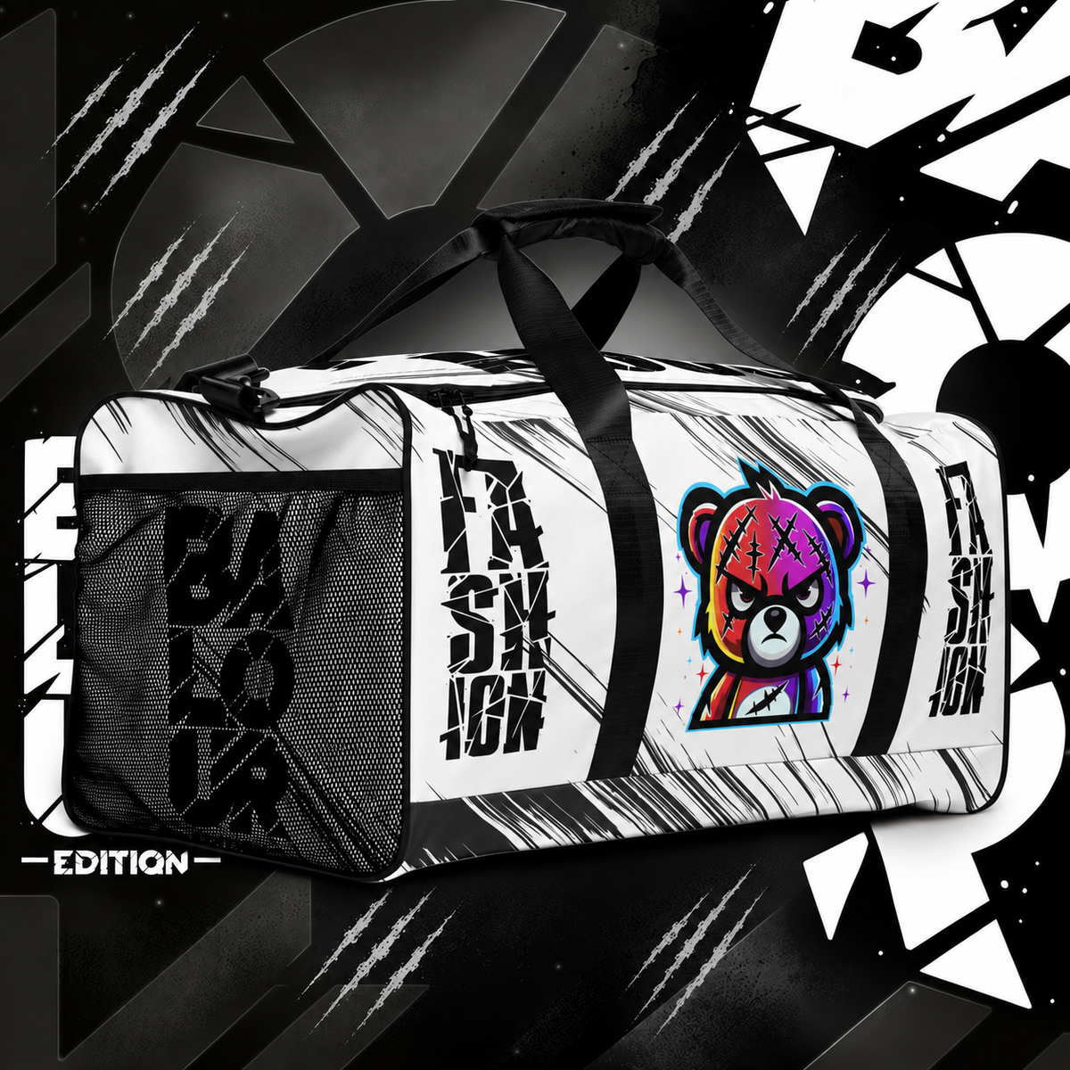 Balour Fractured Bear Travel Duffle — Whiteout